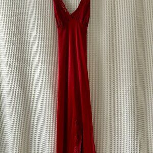 Vintage Lily of France Rosa Puleo-Szüle red nylon 1970s nightgown size medium
